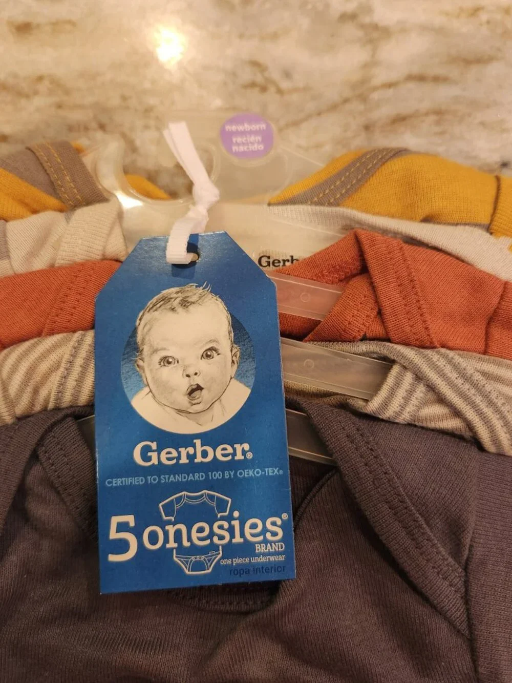 Gerber Newborn Onsies , Set of 5 , Zoo/Animal Theme